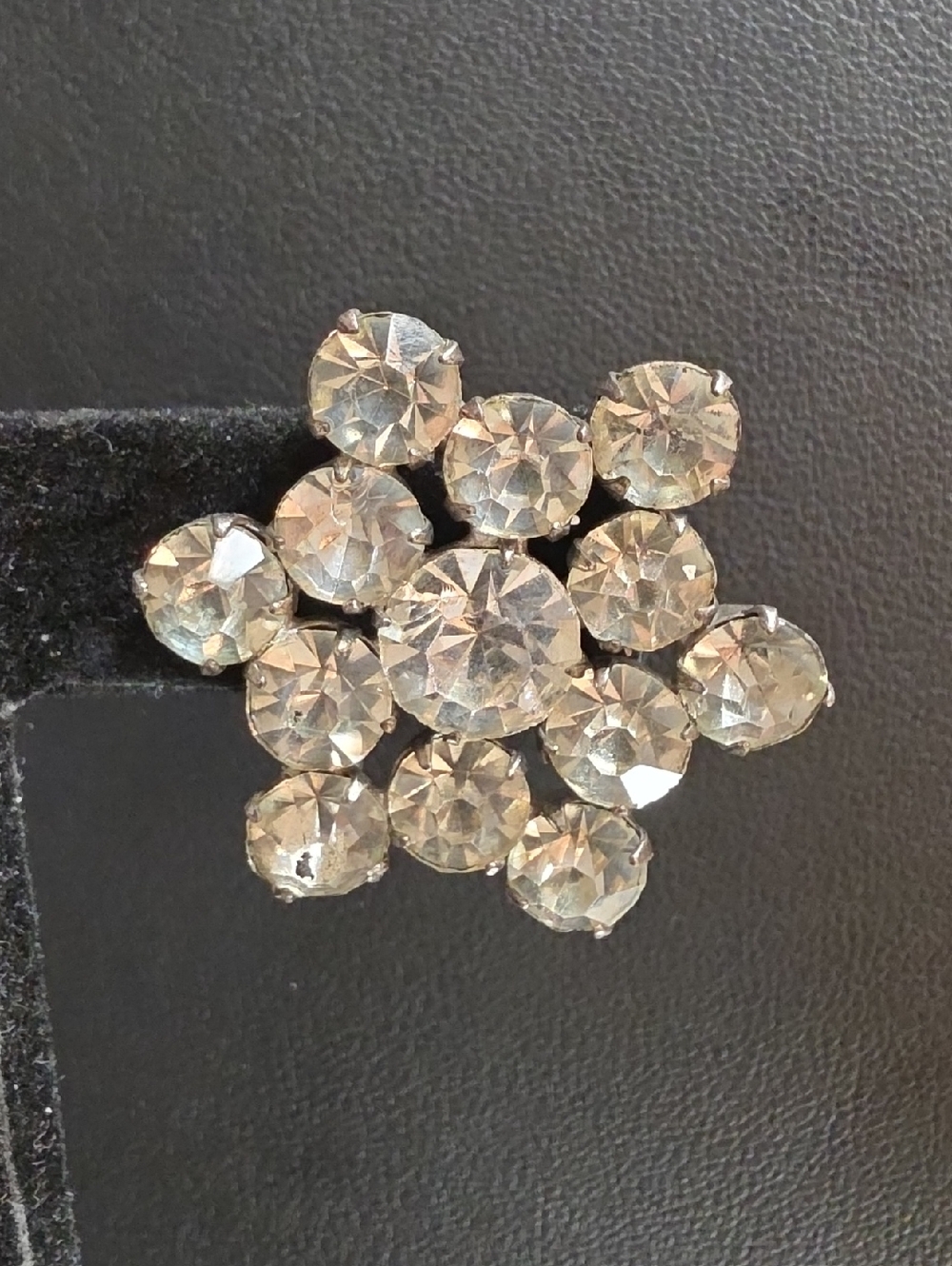 Vintage Rhinestone MCM Starburst Pendant Brooch